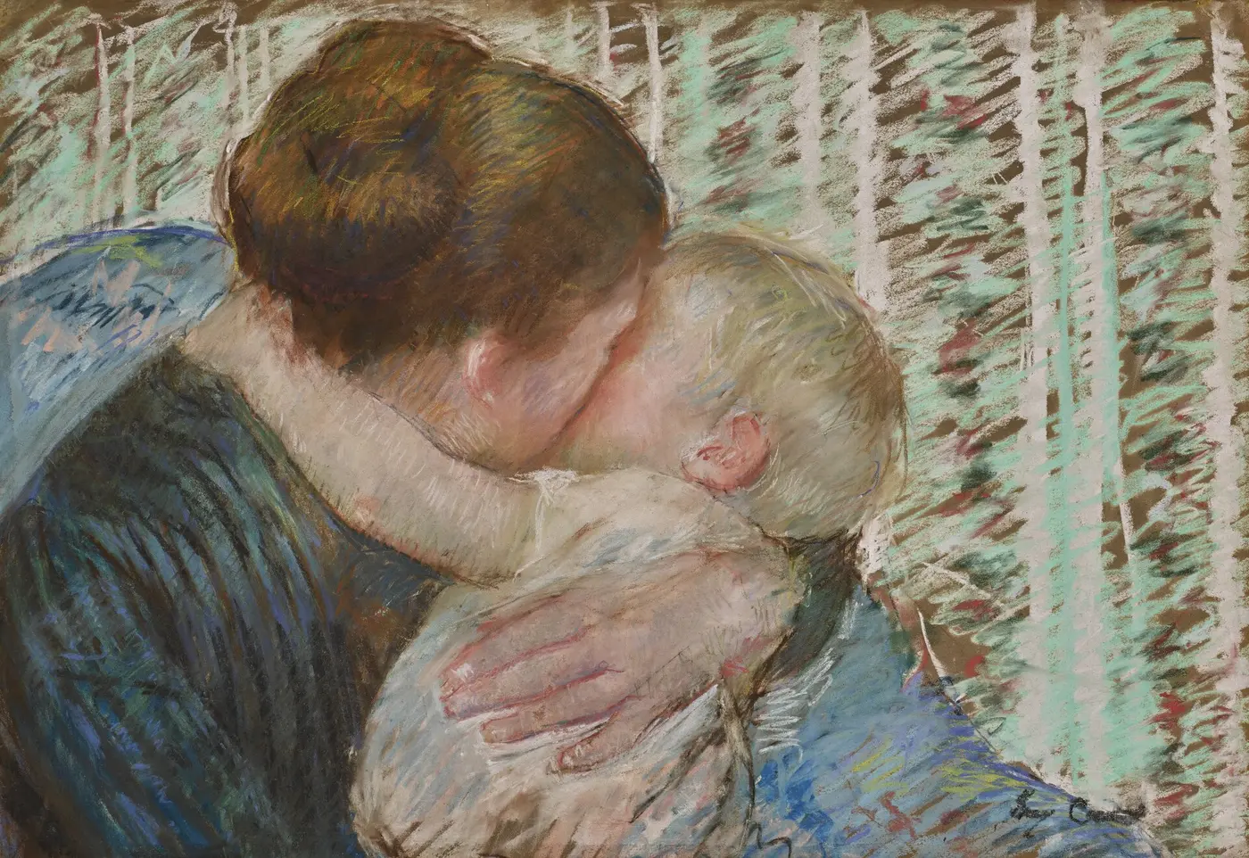 Matka przytula dziecko na dobranoc, obraz Mary Cassatt
